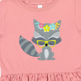 thumbnail image 4 of Inktastic Hipster Raccoon, Raccoon with Glasses, Flowers Girls Toddler Dress, 4 of 5