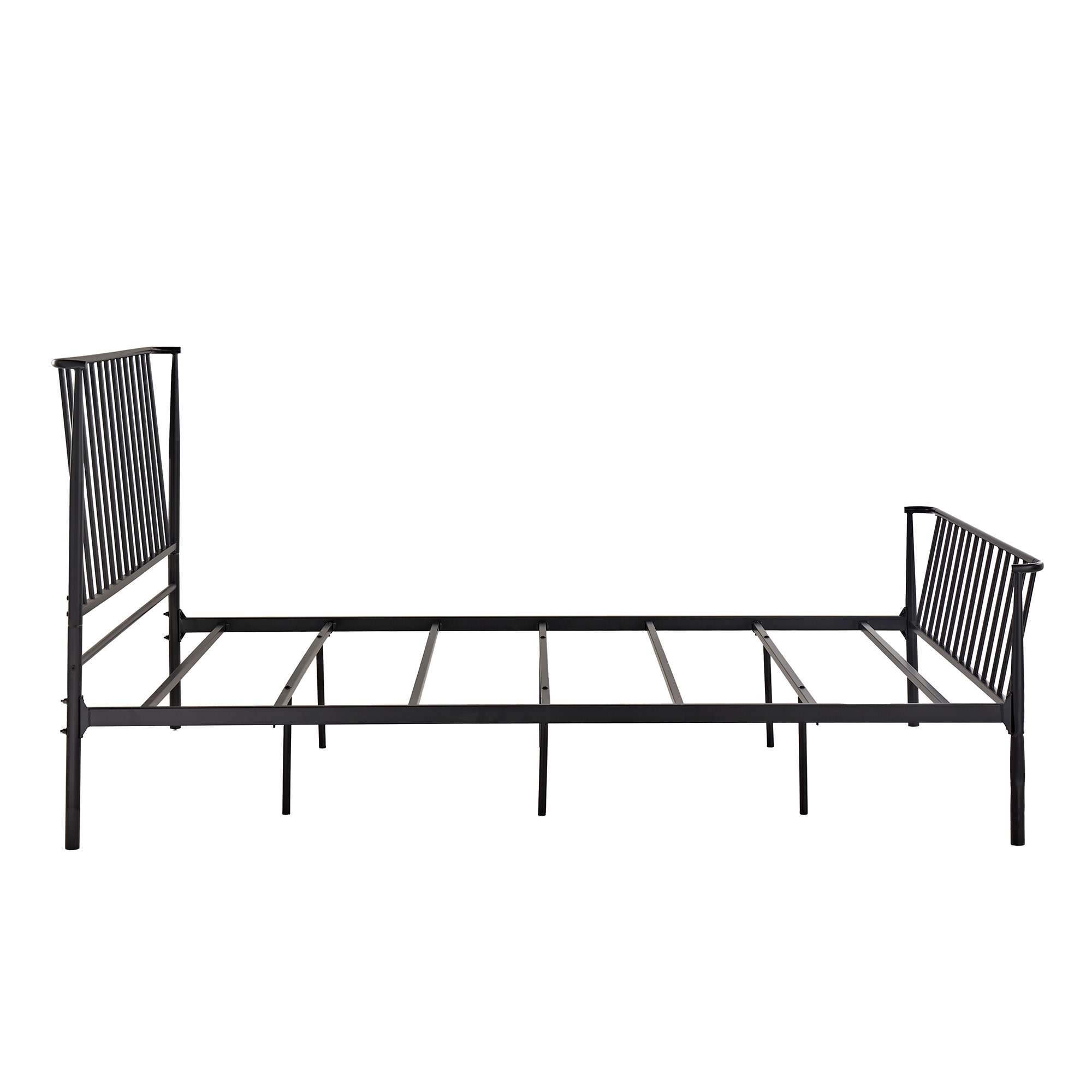 Weston Home Luling Queen Metal Slat Bed, Matte Black