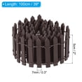 thumbnail image 2 of Uxcell 39" L x 2" H Wood Miniature Mini Fairy Garden Picket Fence, Brown, 2 of 5