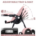 thumbnail image 6 of AILEEKISS Foldable High Chair for Baby, Toddler Eating Chair with Detachable Double Trays, Black Pink, 6 of 11