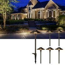 6 Pack 5CCT Low Voltage Landscape Pathway Lights, 5W LED Landscape Path Light, 1800K/2700K/3000K/4000K/5000K Selectable, Aluminum, Oil Rubbed Bronze