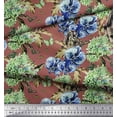 thumbnail image 2 of Soimoi Poly Georgette Fabric Rabbit,Lilac & Pansy Floral Printed Fabric 1 Yard 42 Inch Wide, 2 of 3