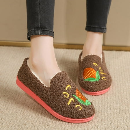 

Aayomet Coral Wedge Shoes Fashion Winter Women Casual Shoes Flat Bottom Non Slip Solid Color Slip On Cotton Plush For Warmth And A 7.5