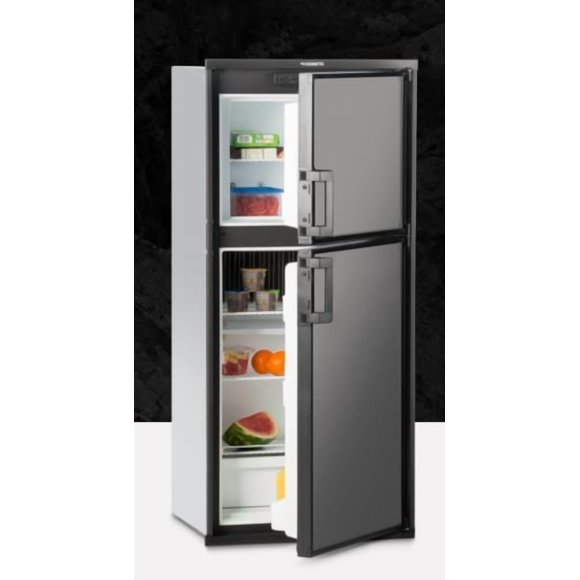 Dometic Refrigerator DM2672RBF1 Americana II; Dual Compartment 2 Door Refrigerator With Freezer; Permanent Bolt-In; 6 Cubic Foot; 110 Volt AC; 2-Way Alternating Current/LP Gas; Without Ice Maker