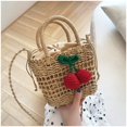 thumbnail image 1 of LinYooLi New Cherry Straw Bag Female Cute Seaside Vacation Beach Bag Shoulder Cross Small Fresh Shoulder Woven Female Bag, 1 of 5