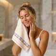thumbnail image 3 of Mecorevxz Bath Towel Soft and Absorbent Bath Towel Fast Dry Hand Towel Ideal for Bathrooms Kitchens and Gyms,13.3x29.1inch(Beige), 3 of 8