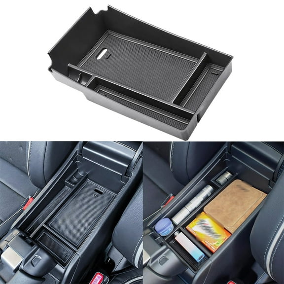 Black Car Center Console Organizer Armrest Storage Box Fit Honda HRV 2023-2025