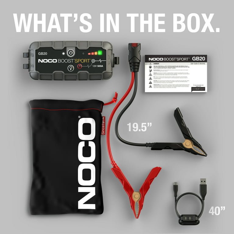 NOCO Boost Sport GB20 500A 12V UltraSafe Portable Lithium Jump Starter 