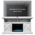 thumbnail image 5 of Cambridge 62"x15"x33"Summit Farmhouse Style Electric Fireplace TV Stand with Remote Control, Enhanced, Deep Crystal Insert with Color Changing LED Lights, White - CAM6215-1WHTCRS, 5 of 10
