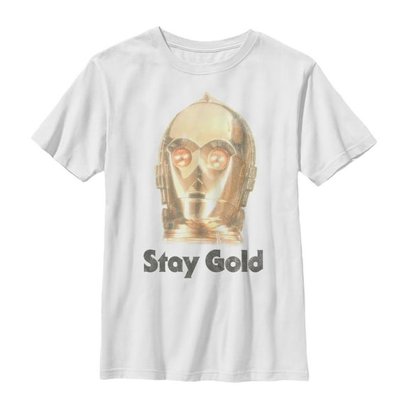 Boy's Star Wars: The Rise of Skywalker C-3PO Stay Gold Graphic Tee White X Large