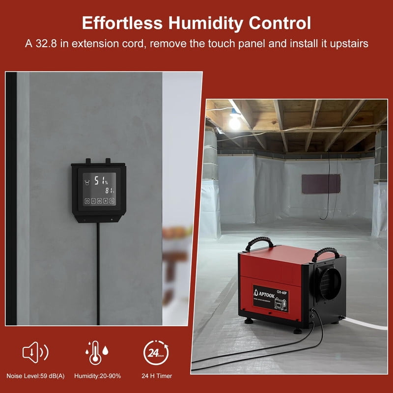 110 pt. 2,000 sq. ft. Bucketless Commercial Dehumidifier in Reds/Pinks with Auto Defrost