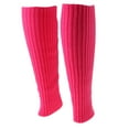 thumbnail image 6 of Womens Plain Winter Warm Leg Warmers Cable Knit Crochet High Long Socks Leggings Rose, 6 of 8