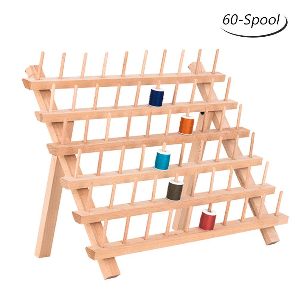 Quilting HAITRAL 60-Spool Sewing Thread Rack,Wooden Thread Rack,Wooden Thread Holder Sewing Organizer for Sewing Embroidery Hair-braiding 