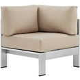 thumbnail image 2 of Modern Contemporary Urban Design Outdoor Patio Balcony Corner Sofa Chair, Beige, Metal Aluminum, 2 of 4