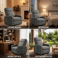 thumbnail image 4 of Pirecart Recliner Chair with Adjustable Backrest and Footrest, Single Sofa Chair with Thicker Seat Cushion and a Side Pocket, Recliner Sofa for Living Room, Line, Gray, 4 of 11