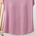 thumbnail image 5 of Liweisiy Women's Cap Sleeve Tees V Neck Multi Color Layering Breathable Pajama Shirts Classic Loose Soft Sleep Tops Pink 2XL, 5 of 6