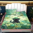 thumbnail image 6 of Xoenoiee Cat Hat Shamrock Print 3-Piece Fitted Sheet Set, St. Patrick's Day Soft Cooling Breathable Bed Sheets with Deep Pocket, Includes 1 Fitted Sheet & 2 Pillowcases, No Flat Sheet, Twin Size, 6 of 7