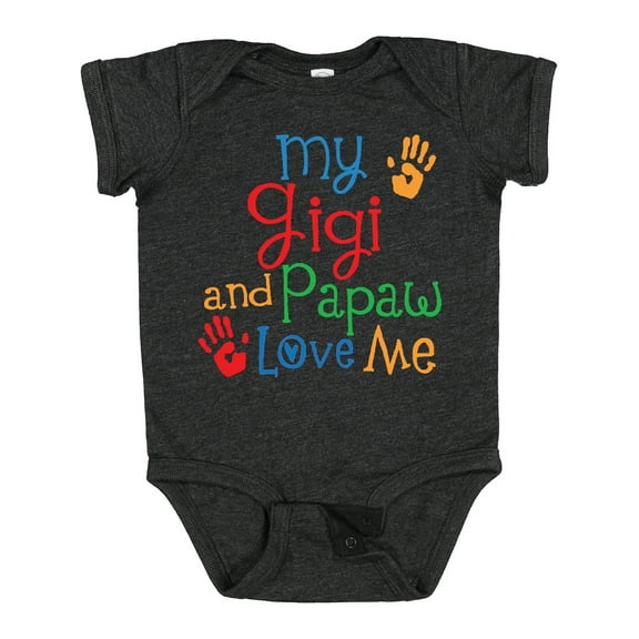 Inktastic Gigi and Papaw Love Me Grandchild Boys or Girls Baby Bodysuit