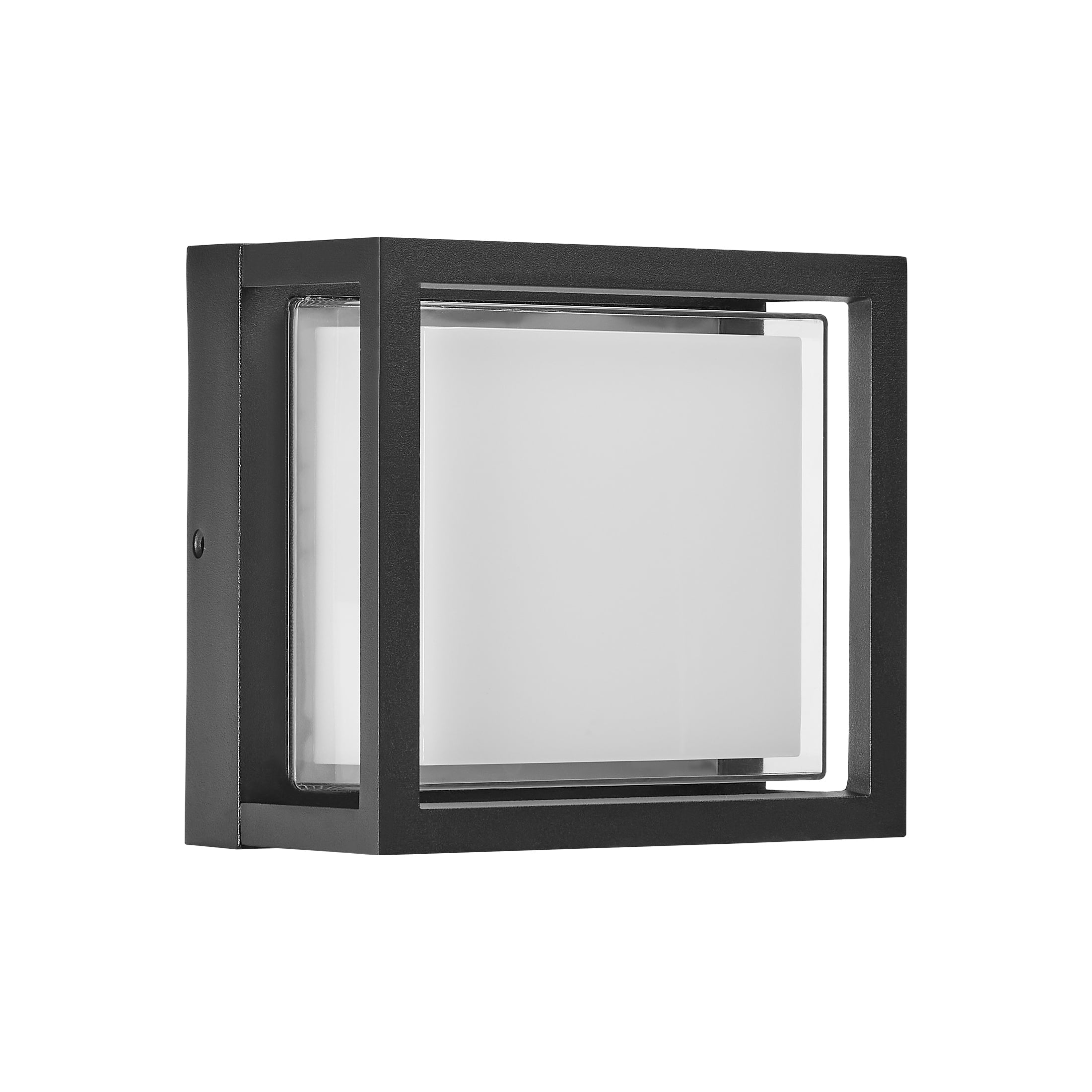 Maxxima Black Outdoor LED Wall Light with Clear Lens, Sconce, Modern Porch Light, 1200 Lumens, 5 CCT 2700K-5000K