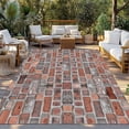 thumbnail image 2 of Red Brick Wall Outdoor Rug for Patio/Deck/Porch, Non-Slip Large Area Rug 4 x 6 Ft, Vintage Farmhouse Stone Rocks Geometric Print Indoor Outdoor Rugs Washable Area Rugs, Camping Rug Carpet Runner, 2 of 8