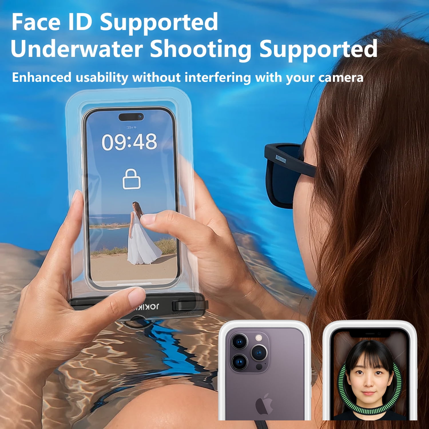 2-Pack IPX8 Waterproof Phone Pouch, 35m Underwater Dry Bag, Fits Up to 7" Phones, Compatible with iPhone 16/15/14/13 Pro Max, Galaxy S25/S24/S23 Ultra, Pixel 9/8, Touch-Friendly Waterproof Case