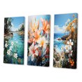 thumbnail image 3 of Designart "Lakeside Plumeria Paradise" Floral & Botanical Wall Art Set Of 3 - White Plumeria Gallery Set For Office Decor, 3 of 7