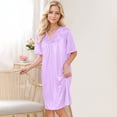 thumbnail image 3 of HomeGardon Nightgowns for Women,Summer Dresses Women's Short Sleeved Loose Plus Size Short Sleeved Sexy Lace Lace Imitation Silk Nightdress, 3 of 7