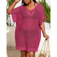 thumbnail image 2 of Women's Plus Size Suimsuit Cover Up Short Sleeve Hollow Out Swimwear Bathing suit, 2 of 5