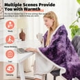 thumbnail image 6 of PMONPA Wearable Heated Throw Blanket for Adult, Electric Heated Wrap Poncho Shawl with Pockets, 6 Heating Levels & 2 to 10 Hours Time Settings, 51" x 61", Dyed Purple, 6 of 7