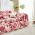 thumbnail image 3 of 60x80 Inches Ultra-Soft Fuzzy Faux Fur Plush Twin Size Blanket - Thick, Warm Sherpa for Couch, Sofa, Bedroom, Camping - Decorative Blanket for Cozy Warmth, Bubble Dusty Rose Tie Dye, 3 of 5