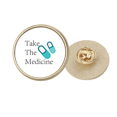 thumbnail image 1 of Lucky Experimental Scientific Body Round Metal Golden Pin Brooch Clip, 1 of 3