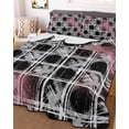 thumbnail image 3 of Quilts Twin-XL Size Bedding Set, Grey Pink Geometric Lightweight Quilted Comforter, Black White Boho Soft Reversible Bedspread Coverlet with Pillow Covers for All Season, 68" x 98", 3 of 7