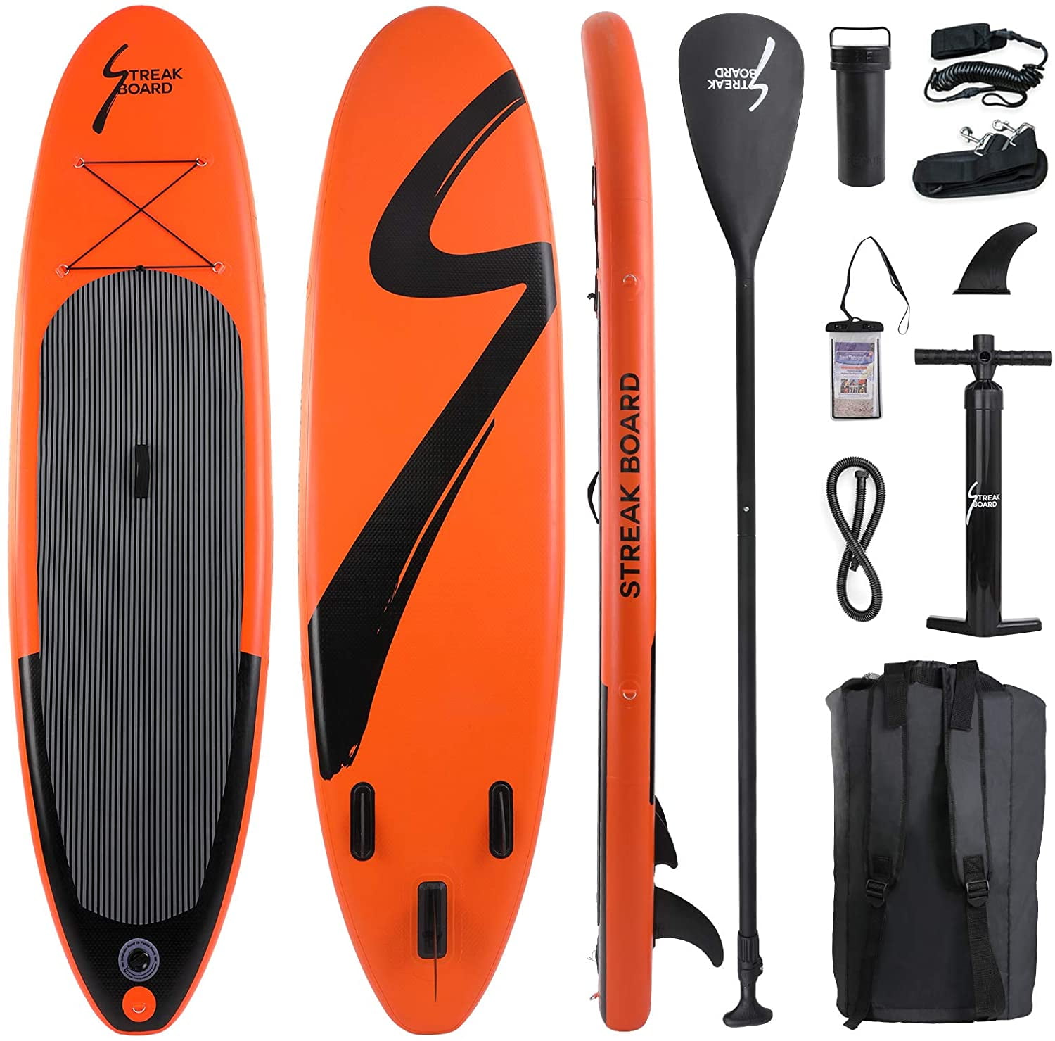 10FT SUP Inflatable Stand Up Paddle Board Surfboard Set Pump Carry Bag Leash 