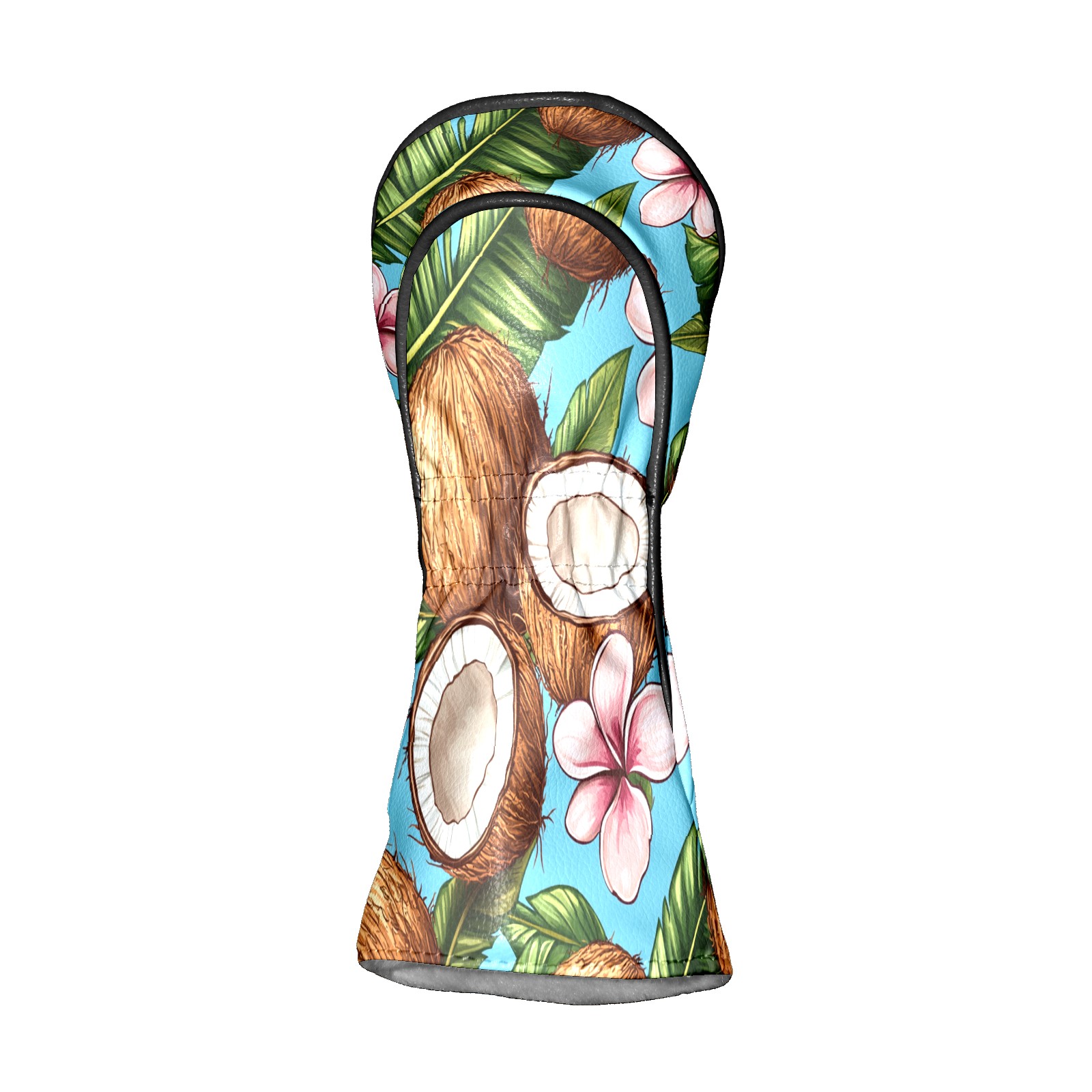 Golf Club Covers PU Leather Waterproof Head Covers for Fairway Woods Hybrids Coconut Flowers