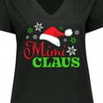 thumbnail image 4 of Inktastic Mimi Claus with Christmas Santa Hat and Snowflakes Women's Plus Size V-Neck T-Shirt, 4 of 5