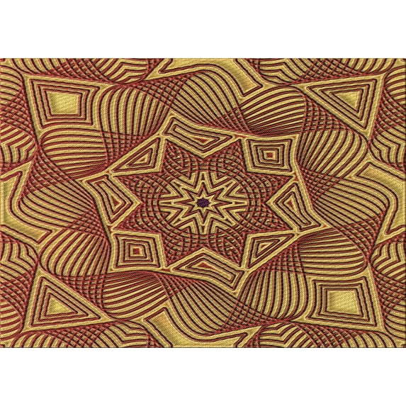 Ahgly Company Machine Washable Indoor Rectangle Transitional Saffron Red Area Rugs, 3' x 5'