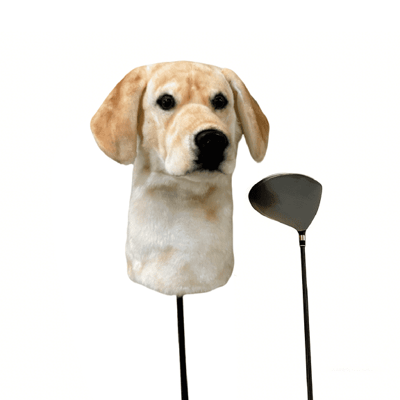 Creamy Labrador Club Headcover, Dog Golf Driver & Woods Club Cover, Labrador Dog Golf Head Cover