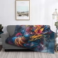 thumbnail image 2 of Fotbe Vibrant Rooster Painting Manta de Franela con Estampado, Manta Ultrasuave para Cama, Sofá, Auto, Hipoalergénica y Antibolitas-50"x40", 2 of 6
