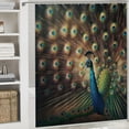 thumbnail image 6 of GOSMITH Fashionable Decorative Colorful Peacock Feather Shower Curtain for Bathroom Decoration White, 6 of 7