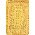 thumbnail image 1 of Unique Loom Braided Chindi Knotted Area Rug 2' x 3' Rectangular Yellow/Beige, 1 of 2