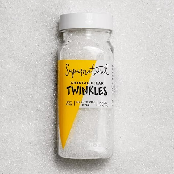 Supernatural Twinkles Crystal Sugar Sprinkles, Clear Edible Sugar Glitter, Non-GMO, Vegan, 3oz, Made in USA