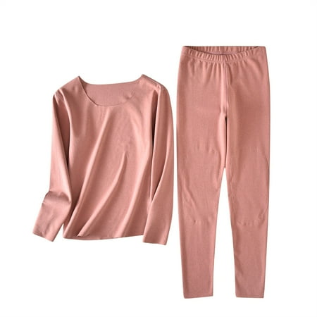 

Qufokar Thermal T Shirts for Women Soccer Socks 3 Year Old Winter Women German Velvet Brushed Seamless Solid Color Long Sleeve Round Neck Thermal Underwear Set