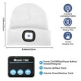 thumbnail image 5 of Louist Unisex Bluetooth Beanie Hat with Light,4 LED USB Rechargeable Wireless Headphones Tech Caps,Gifts for Men Women Teen Boys (Hemp Grey), 5 of 5