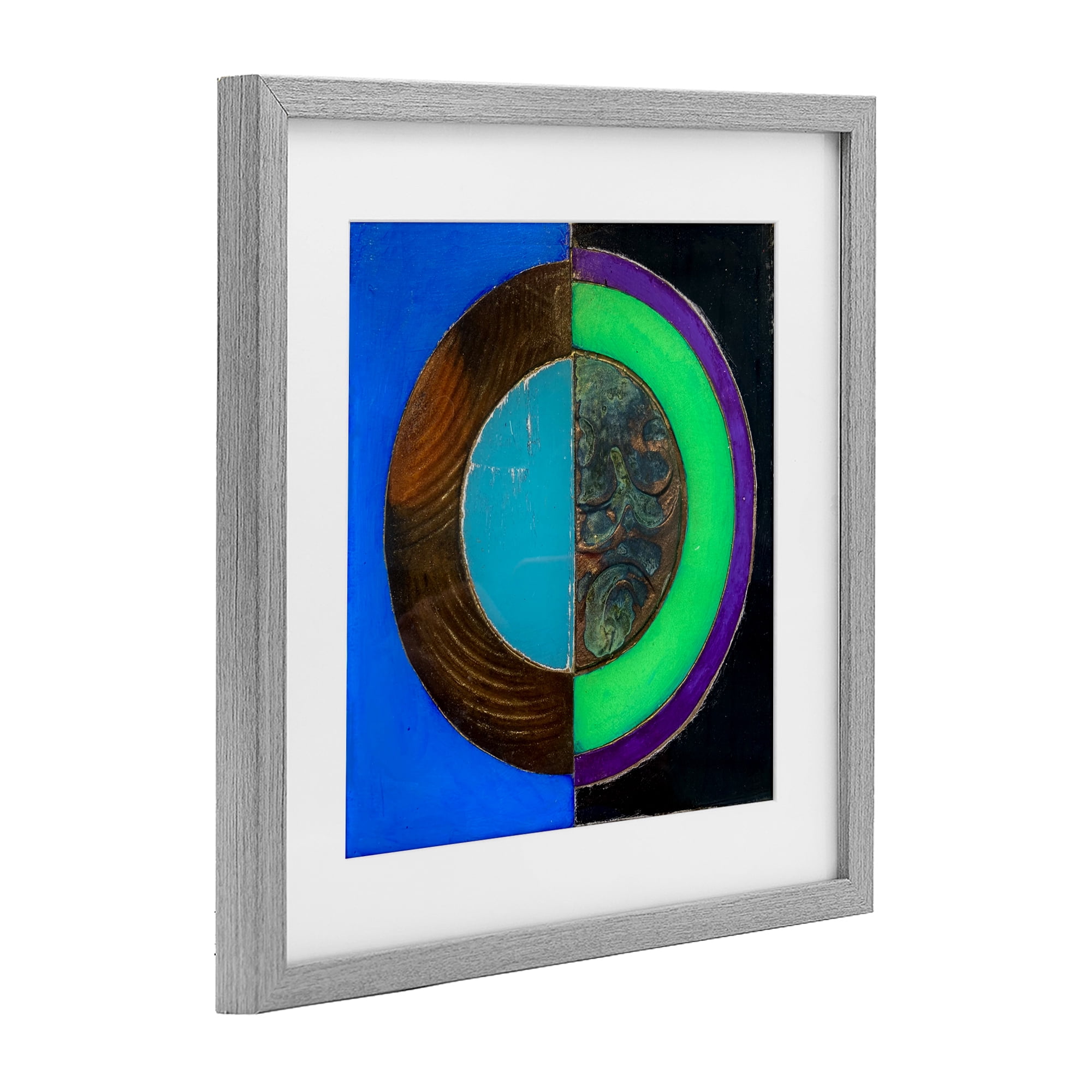 Stupell Industries Nocturnal Circle Symmetry Gray Framed Print Under Glass, design by Matthew Finger