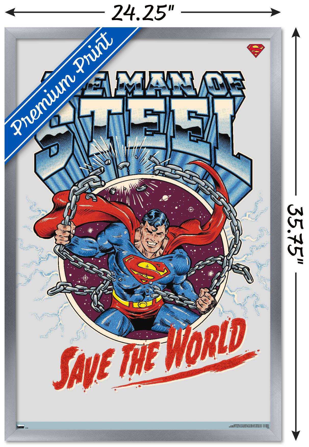 DC Comics Superman - Save the World Wall Poster, 22.375" x 34", Framed