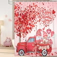 thumbnail image 2 of Valentine's Day Shower Curtain, Romantic Pink Love Heart Tree and Truck Gnome Waterproof Fabric Bathroom Curtains, Happy Valentines Romantic Decor Bathroom Shower Curtain with 12PCS Hooks, 47X64IN, 2 of 5