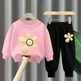 thumbnail image 2 of newwalpole Little Girls Outfits 2 Piece Toddler Long Sleeve Sweatshirt Leggings Pants Fall Winter Clothing Set Pink for Size 7-8 Years, 2 of 4
