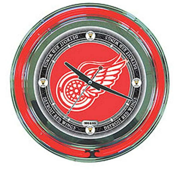 NHL Vintage Detroit Néon Horloge - 14 Pouces de Diamètre