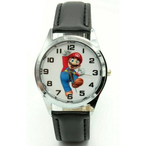Super Mario Character Genuine Leather Band Wrist Watch
