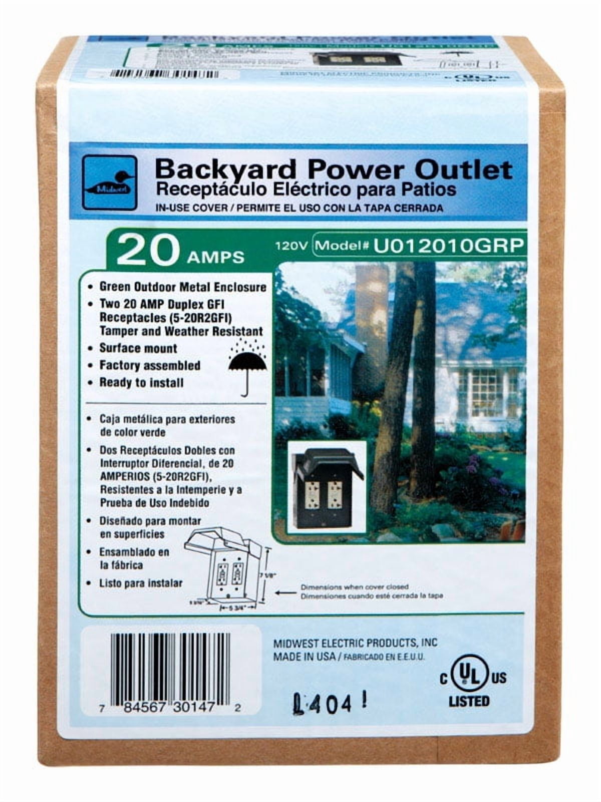 GE Industrial Steel Outdoor Electrical Receptacle Outlet - NEMA 3R - 7-1/8 in H, 5-3/16 in D